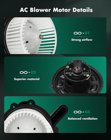 محرك منفاخ SCITOO HVAC مع قفص مروحة مناسب لـ 1991-1995 لـ Acura Legend، يستبدل OE- 700116، 79310-SPO-003، 79310-SP0-H01، 75707 محرك منفاخ سخان HVAC مع استبدال قفص المروحة in Saudi Arabia