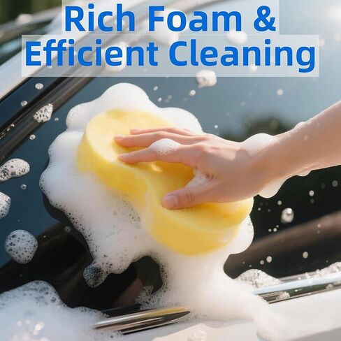 12 Pack Car Wash Sponge Non Scratch Car Sponges for Washing Thick Super Absorbent Large Sponges for Cleaning, Kitchen, Bike, Bathroom, Household in Saudi Arabia