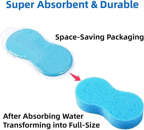 12 Pack Car Wash Sponge Non Scratch Car Sponges for Washing Thick Super Absorbent Large Sponges for Cleaning, Kitchen, Bike, Bathroom, Household in Saudi Arabia