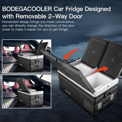 Bodegacooler 12 فولت ثلاجة سيارة ، RV Car ثلاجة التحكم في تطبيق المنطقة المزدوجة ، فريزر محمول ، 75 كوارت (72 لتر) -4 ℉ -68 ℉ RV Electric Cooler 12/24V DC و 100-240V AC للهواء الطلق ، التخييم ، السفر ، السفر in Kuwait