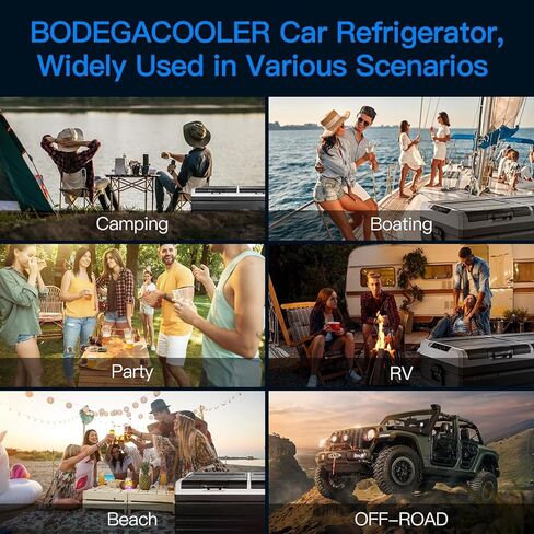Bodegacooler 12 فولت ثلاجة سيارة ، RV Car ثلاجة التحكم في تطبيق المنطقة المزدوجة ، فريزر محمول ، 75 كوارت (72 لتر) -4 ℉ -68 ℉ RV Electric Cooler 12/24V DC و 100-240V AC للهواء الطلق ، التخييم ، السفر ، السفر in Kuwait