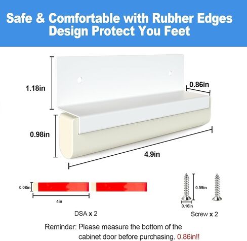 Foot Pull for Trash Cabinet Drawer, Hand-Free Design for Kitchen Garbage Cabinet, Touchless Opener for Full Overlay Cabinet Door (0.6''W-Suitable for Thin Cabinet Door) in Saudi Arabia