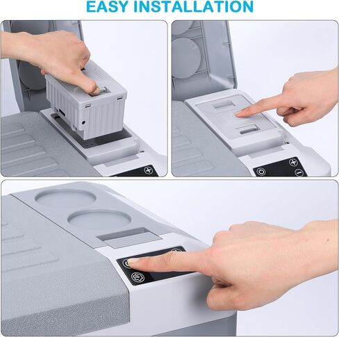 62 QT (58L) تبريد كهربائي محمول للسيارة ، ثلاجة ثلاجة 12V للسيارة ، المنطقة المزدوجة ، -4 ℉ ~ 68 ℉ ، التحكم في التطبيق ، العجلات ، شاحن AC/DC للتخييم ، النزهة ، السفر ، الرحلة البرية ، الأسود in Kuwait