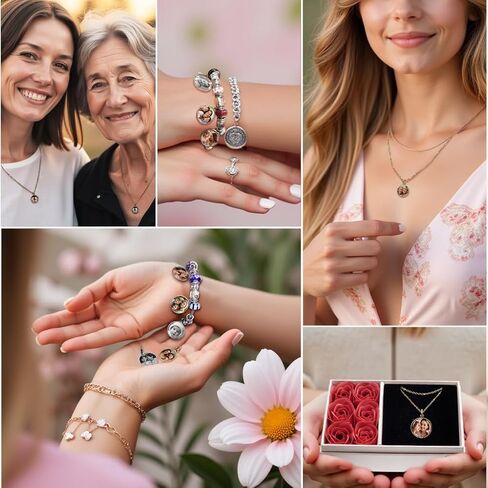 Personalized Photo Charm and Message Engraving Pendant For European Charm Bracelet Mother's Day Gift for Mom in Saudi Arabia