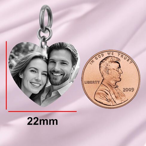 Personalized Photo Charm and Message Engraving Pendant For European Charm Bracelet Mother's Day Gift for Mom in Saudi Arabia