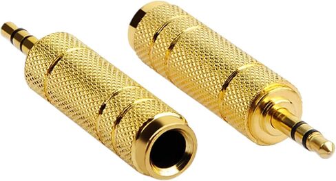 1/4 to 3.5mm Headphone Cable Adapter,TRS 6.35mm Female to 3.5mm Male 1/8 to 1/4 Stereo Audio Adapter,for Headphone, Amplifiers, Guitar, Amp etc. Nylon Braided Cable 1ft (30cm) in Kuwait