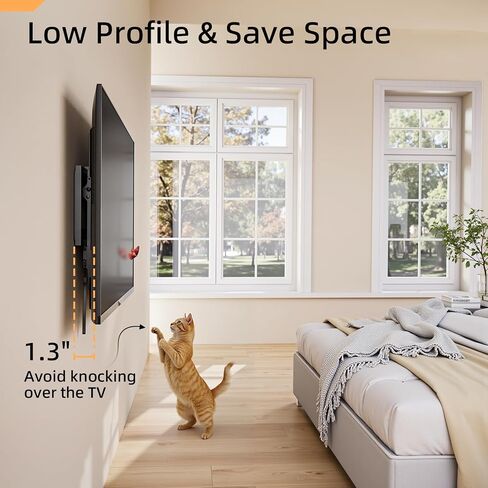 Full Motion 75 85 86 90'' TV Wall Mount TV Bracket, Loads 150 lbs Heavy Duty TV Mount, Swivel Tilt Extension Level, Complete Metal Bars & Wall Plate, up to 600x400mm VESA & 24'' Studs in Saudi Arabia