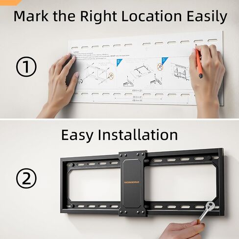 Full Motion 75 85 86 90'' TV Wall Mount TV Bracket, Loads 150 lbs Heavy Duty TV Mount, Swivel Tilt Extension Level, Complete Metal Bars & Wall Plate, up to 600x400mm VESA & 24'' Studs in Saudi Arabia