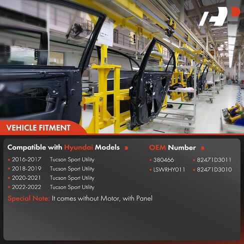 منظم نافذة الطاقة الكهربائي A-Premium بدون محرك متوافق مع Hyundai Tucson 2016-2022 جانب السائق الأيسر الأمامي ، استبدل # 82471d3011 ، 82471d3010 in Saudi Arabia