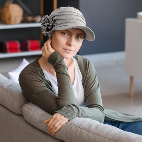 6 قطع من أغطية الرأس الكيميائية للنساء من JenPen، قبعات كيميائية مع حافة قبعات كيميائية، قبعات زهرة عمامة، قبعة موزع الصحف الناعمة المرنة لتساقط الشعر، متعددة الألوان in Saudi Arabia