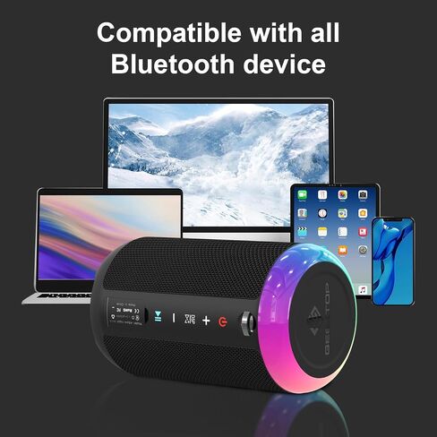 Bluetooth Speaker, Portable Bluetooth Speakers with LED Light for Outdoor in Saudi Arabia