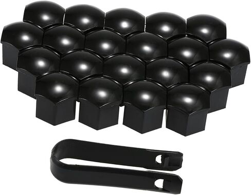 HXBER Wheel Nut Covers, 20pcs Universal 21mm Wheel Nut Covers Plating Lug Nut Caps Screw Protector Black in Saudi Arabia