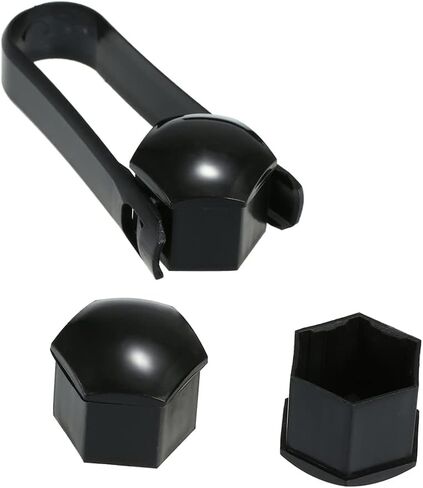 HXBER Wheel Nut Covers, 20pcs Universal 21mm Wheel Nut Covers Plating Lug Nut Caps Screw Protector Black in Saudi Arabia