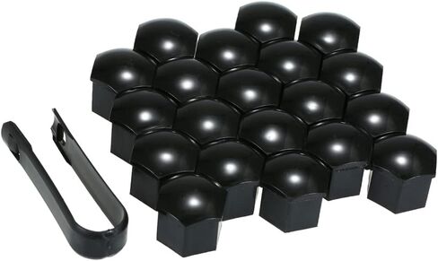 HXBER Wheel Nut Covers, 20pcs Universal 21mm Wheel Nut Covers Plating Lug Nut Caps Screw Protector Black in Saudi Arabia