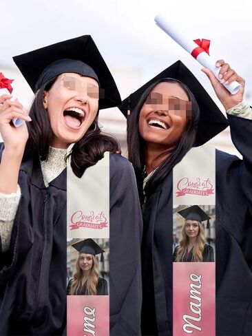 Custom Graduation Stoles Personalized Congratulation Gifts Class of 2025 Graduation Sash with Photo for University in Saudi Arabia