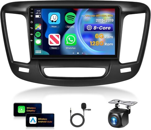 [8 CORE 2G+64G] Car Radio for Chrysler 200 200C 200S 2015-2019 with Wireless Carplay/Android Auto, 9 Inch Android 13 IPS Touch Screen Car Stereo, Bluetooth, GPS Navi, WiFi, SWC, DSP + Backup Camera in Saudi Arabia