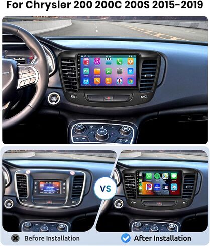 [8 CORE 2G+64G] Car Radio for Chrysler 200 200C 200S 2015-2019 with Wireless Carplay/Android Auto, 9 Inch Android 13 IPS Touch Screen Car Stereo, Bluetooth, GPS Navi, WiFi, SWC, DSP + Backup Camera in Saudi Arabia