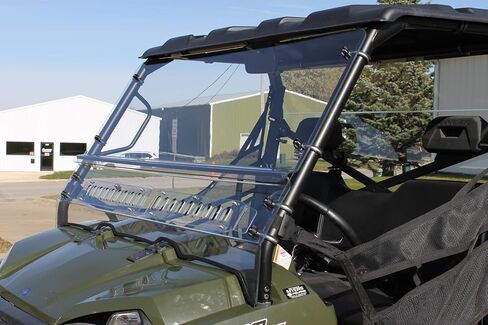 Polaris Ranger 570 الحجم الكامل Cage 2016-2025 Max -Flo Ventshield - Pollecarbonate Clear (PC) ، 0.22 بوصة - أمامية وخلفية - UTV in Saudi Arabia