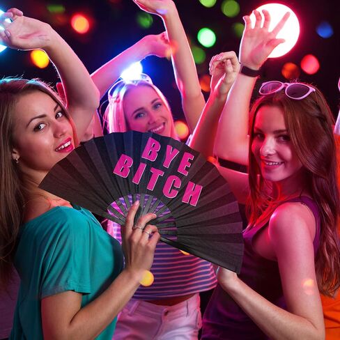 Amyhill Chinese Rave Iconic Fan 2 حزم معجبة مهرجان قابلة للطي كبير مع صوت للرجال والنساء الأداء الحفل in Saudi Arabia