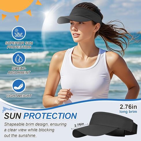 Sport Sun Visor for Men Women, Lightweight Adjustable Cooling Stretchy Visor Hat for Running, Tennis, Golf in Saudi Arabia