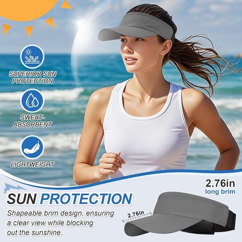 Sport Sun Visor for Men Women, Lightweight Adjustable Cooling Stretchy Visor Hat for Running, Tennis, Golf in Saudi Arabia