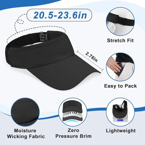 Sport Sun Visor for Men Women, Lightweight Adjustable Cooling Stretchy Visor Hat for Running, Tennis, Golf in Saudi Arabia