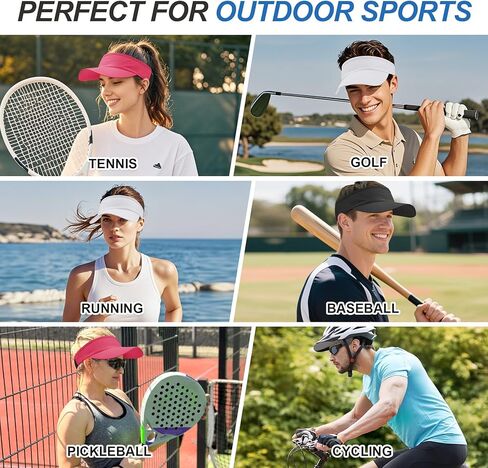 Sport Sun Visor for Men Women, Lightweight Adjustable Cooling Stretchy Visor Hat for Running, Tennis, Golf in Saudi Arabia