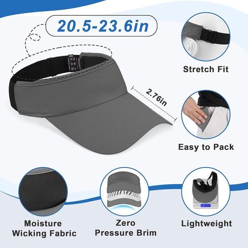 Sport Sun Visor for Men Women, Lightweight Adjustable Cooling Stretchy Visor Hat for Running, Tennis, Golf in Saudi Arabia