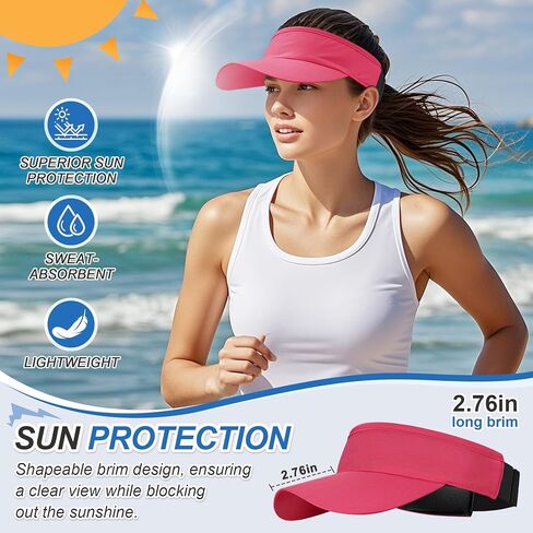 Sport Sun Visor for Men Women, Lightweight Adjustable Cooling Stretchy Visor Hat for Running, Tennis, Golf in Saudi Arabia
