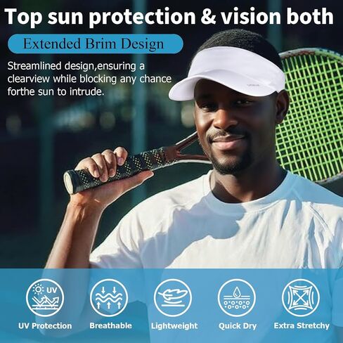 Sun Visors for Women Uv Protection Mens Sun Hat Packable Cooling Hats Sport Sun Visor for Golf, Running, Tennis, Pickleball in Kuwait