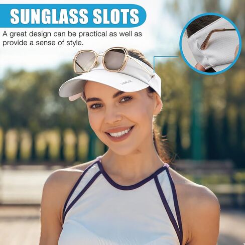 Sun Visors for Women Uv Protection Mens Sun Hat Packable Cooling Hats Sport Sun Visor for Golf, Running, Tennis, Pickleball in Kuwait