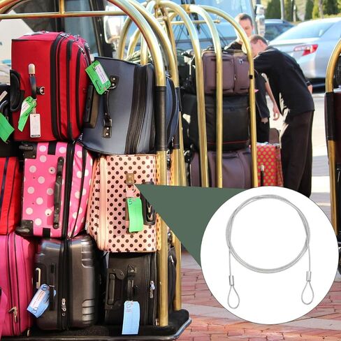 4 قطع من أقفال كابل الأمان من YOKIVE، حبال أسلاك أمان من الفولاذ المقاوم للصدأ مع حلقة مزدوجة | رائعة لأسوار أبواب المنازل (أسود، 3.3=أقدام، قطر 2 مم) in Saudi Arabia