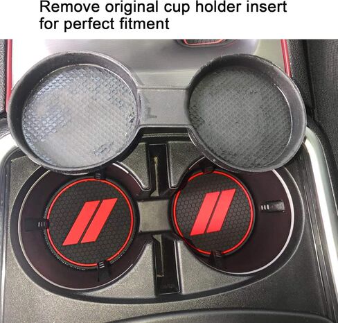 Fits Dodge Charger Accessories 2015-2023, Cup Holder Insert Center Console Shifter Liner Trim Interior Door Pocket Mats Pad (6pcs Set,Red Trim) in Kuwait