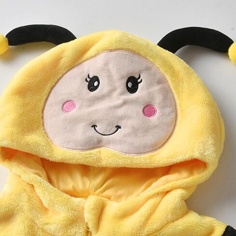Infant Boy Girl Ladybug Romper Hooded Long Sleeve Fleece Bee Jumpsuit Newborn Baby Halloween Costume Animal Clothes in Kuwait