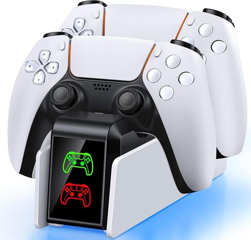 PS5 Stand, PS Charging Station with Dual Controller Charger, RGB Stand with Games Strorage for PS Vita Console, PS Accessories for PS Vita Gmaes in Saudi Arabia