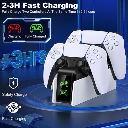 PS5 Stand, PS Charging Station with Dual Controller Charger, RGB Stand with Games Strorage for PS Vita Console, PS Accessories for PS Vita Gmaes in Saudi Arabia