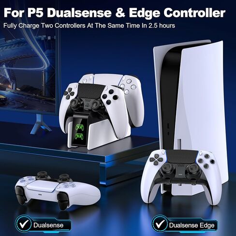 PS5 Stand, PS Charging Station with Dual Controller Charger, RGB Stand with Games Strorage for PS Vita Console, PS Accessories for PS Vita Gmaes in Saudi Arabia
