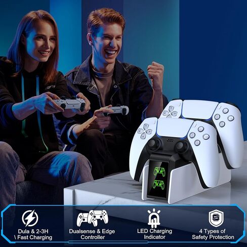 PS5 Stand, PS Charging Station with Dual Controller Charger, RGB Stand with Games Strorage for PS Vita Console, PS Accessories for PS Vita Gmaes in Saudi Arabia