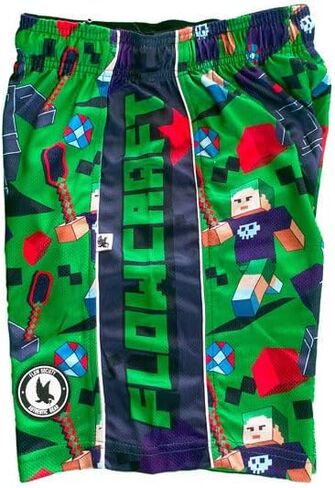 Flow Society Green FlowCraft Boys Shorts Athletic-Lacrosse-Gym-Sports-Active-Patterned-Youth-Youth Gear in Saudi Arabia