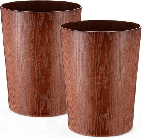 2 Pack 2.3 Gallons Wood Trash Can Wastebasket Natural Wood Round Wastebasket Small Trash Bin for Home, Office Under Desk, Kitchen, Bedroom, Den, Hotel,Room in Kuwait