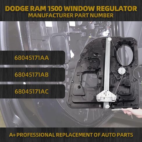 Dasbecan الخلفية الخلفية الجانبية الجانبية منظم النافذة مع تجميع المحرك متوافق مع دودج RAM 1500 بيك اب 2009-2020 استبدال# 68045170AA 68045170AB 68045170AC in Saudi Arabia