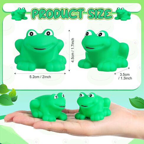 120 Pcs Rubber Frogs Squeak and Floating Green Frog Swimming Frog Bath Toy Plastic Frogs Baby Shower Toys for Toddlers Boys Girls Birthday Party Decoration in Saudi Arabia