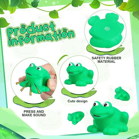 120 Pcs Rubber Frogs Squeak and Floating Green Frog Swimming Frog Bath Toy Plastic Frogs Baby Shower Toys for Toddlers Boys Girls Birthday Party Decoration in Saudi Arabia
