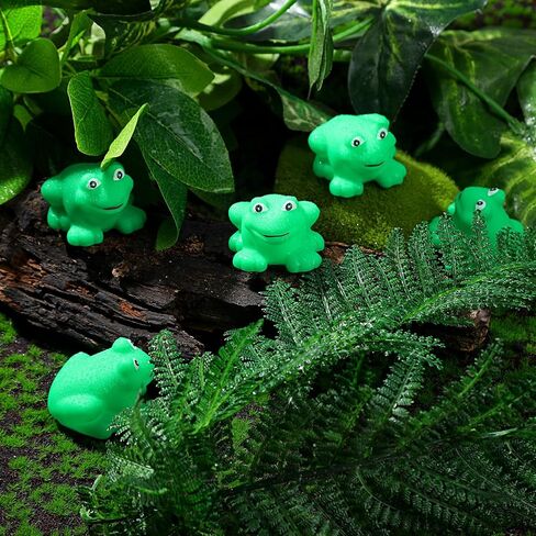 120 Pcs Rubber Frogs Squeak and Floating Green Frog Swimming Frog Bath Toy Plastic Frogs Baby Shower Toys for Toddlers Boys Girls Birthday Party Decoration in Saudi Arabia
