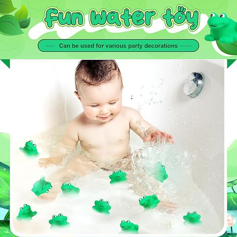 120 Pcs Rubber Frogs Squeak and Floating Green Frog Swimming Frog Bath Toy Plastic Frogs Baby Shower Toys for Toddlers Boys Girls Birthday Party Decoration in Saudi Arabia