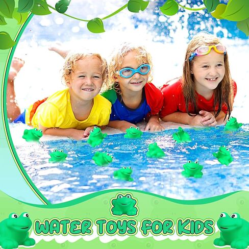 120 Pcs Rubber Frogs Squeak and Floating Green Frog Swimming Frog Bath Toy Plastic Frogs Baby Shower Toys for Toddlers Boys Girls Birthday Party Decoration in Saudi Arabia