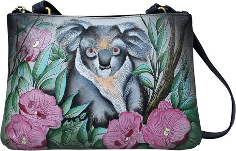 Anna by Anuschka Hand Painted Women’s Genuine Leather- Small Zip Around Crossbody-Paris At Night in Saudi Arabia