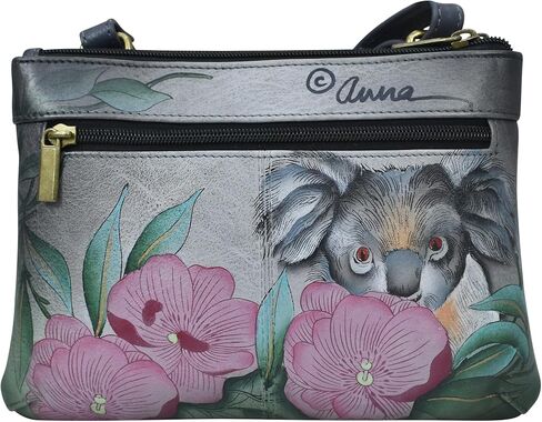 Anna by Anuschka Hand Painted Women’s Genuine Leather- Small Zip Around Crossbody-Paris At Night in Saudi Arabia