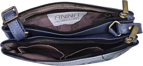 Anna by Anuschka Hand Painted Women’s Genuine Leather- Small Zip Around Crossbody-Paris At Night in Saudi Arabia