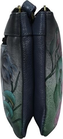 Anna by Anuschka Hand Painted Women’s Genuine Leather- Small Zip Around Crossbody-Paris At Night in Saudi Arabia